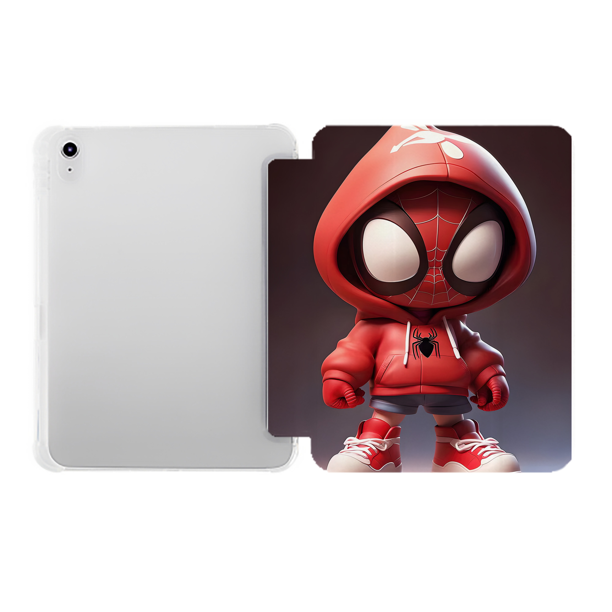 （画像用） Spider Man スパイダーマン IPad ケース ペン収納付き 三つ折りスタンド PUレザー×シリコン 対応機種9.5/10.5/10.9インチ